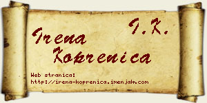 Irena Koprenica vizit kartica
